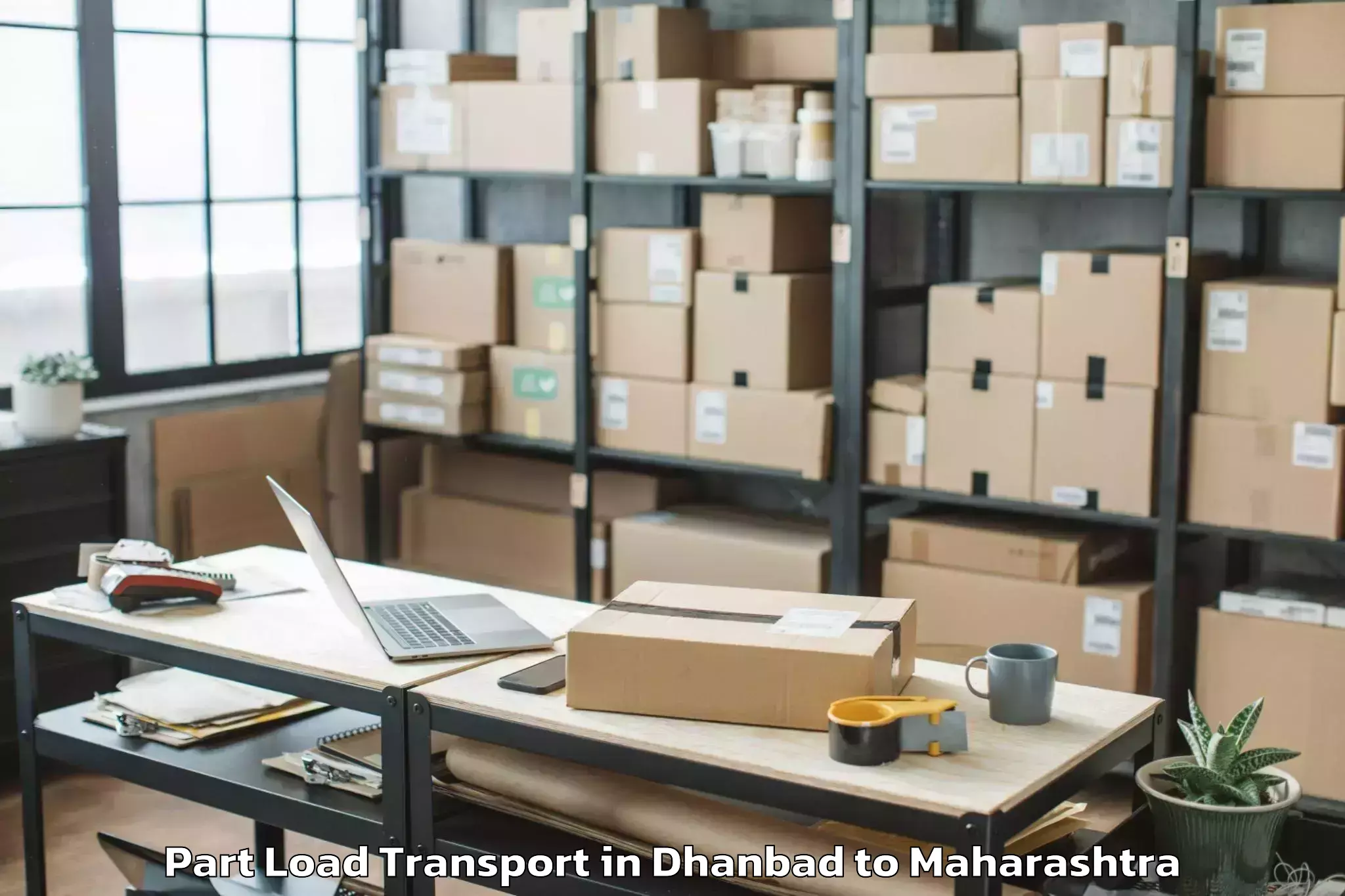 Book Dhanbad to Sonegaon Airport Nag Part Load Transport Online